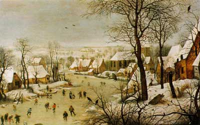 Winterlandschaft des holländischen Malers Pieter Bruegel 
      des Älteren (1525-1569) aus dem Jahr 1565
      400 x 250 Pixel