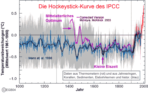 Die Hockestick-Kurve des IPCC 
      480 x 306 Pixel